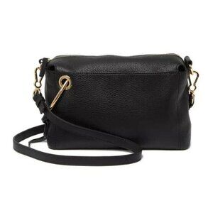 Vince Camuto Margi Leather Shoulder Bag color Black gold metal